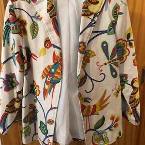 Beautiful Painted Pony Women's Colorful Bird-Print Blazer Jacket, Made in USA